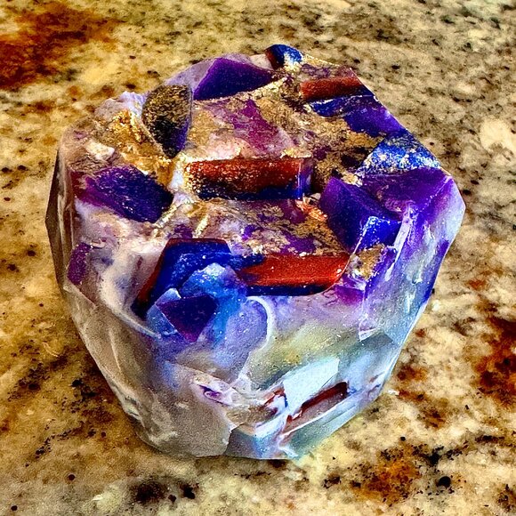 Crystal Soaps, Set 3 Jumbo Soaps, Rock Gem Soap Bars 9oz ea. Handmade Gift, Soap - Picture 5 of 15